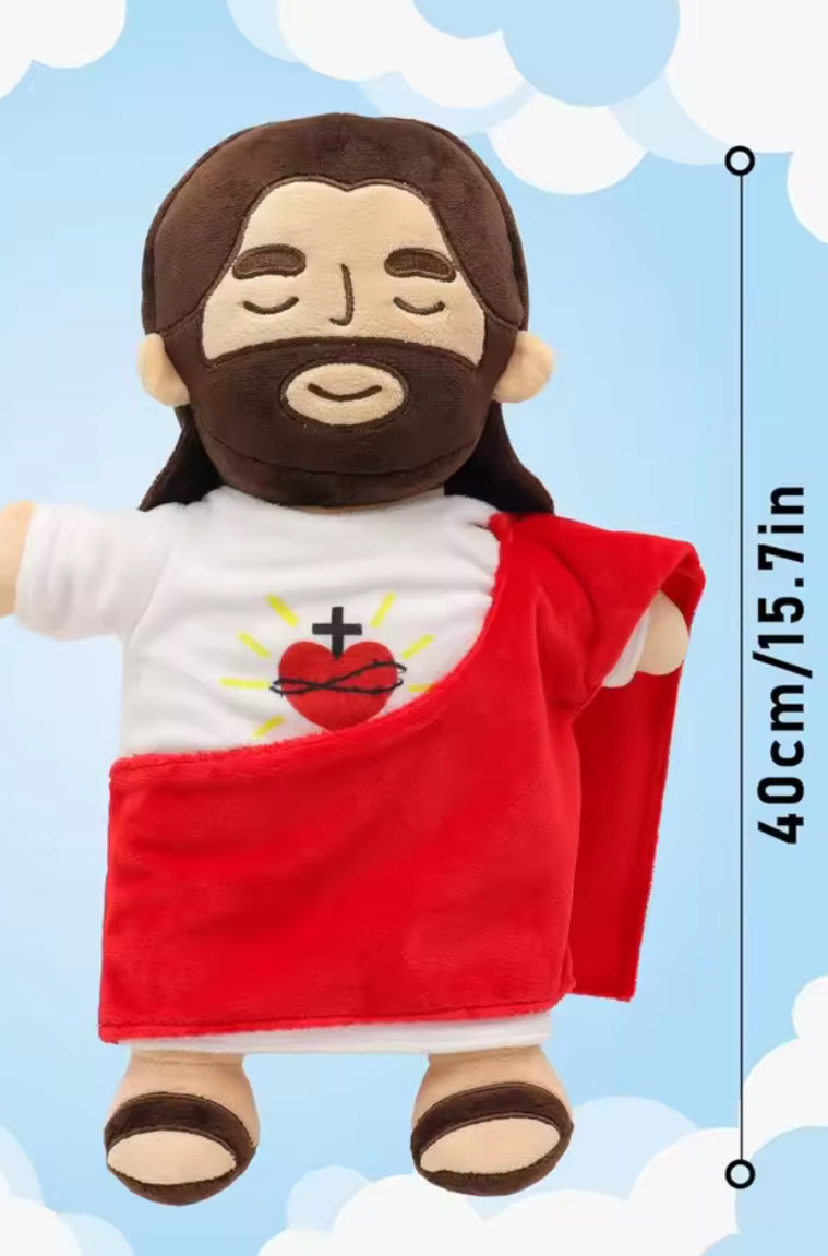 Jésus Christ Grande Peluche Interactive – 4 Modes Lumineux & Sonores